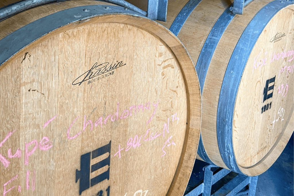 Photo of Kupe Chardonnay barrels 